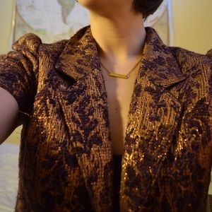 LaROK Purple and Copper Short-Sleeve Blazer